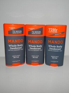 3 Mando Whole Body Deodorant MT FUJI Smooth Solid 2.6oz Ea